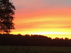 A Beautiful Sunrise over Bolham from Lower Washfield