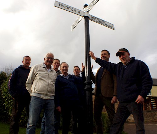 Reinstating Uplowman's historic sign post - April 2016