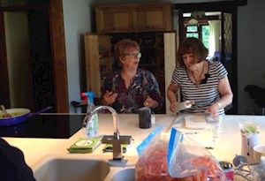 Lunch preparation and chatting!