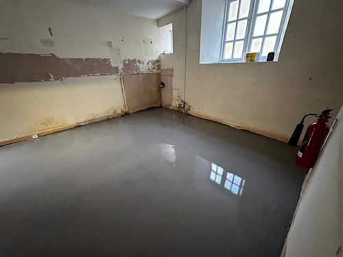 Second floor prep goes down