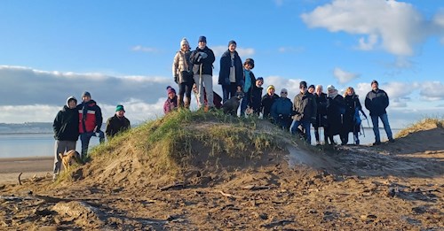 The group stop to enjoy the view