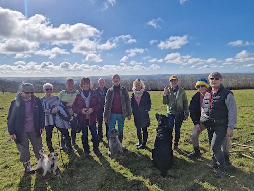 The walkers, posing for the camera with views behind them this time