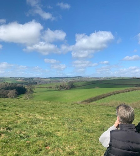 Taking photos of the views across the valley