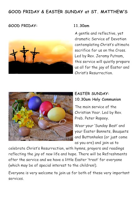 Easter Service Details for St. Matthew's