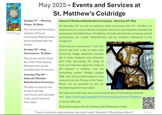 St Matthews Services and Events - May 2025