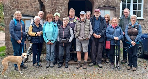 Group setting off from Stoodleigh Parish Hall