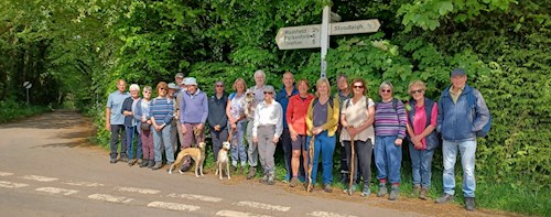 Village Walk - walkers gather at Ford Cross