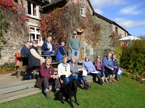 Relaxing at the Tarr Farm Inn after the walk