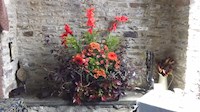 One of the many flower arrangements displayed in St Matthew's, 2016